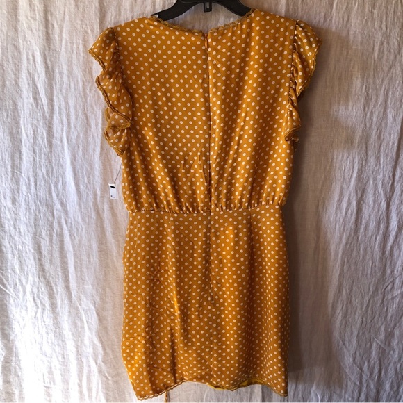 Tularosa Huntington polka dot dress in mustard size M - Picture 7 of 9
